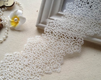 Off White Venise hollow out lace trim crochet lace for jewelry design, bridal supplies, wedding dress accessories, By 1 Yard
