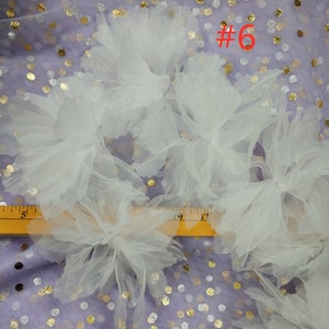 3D Organza lace Flower patch, Blue Ombre Bridal Flowers Applique For Millinery, DIY Craft, Brooch Design, Garter, Sash Belt #6 Off white