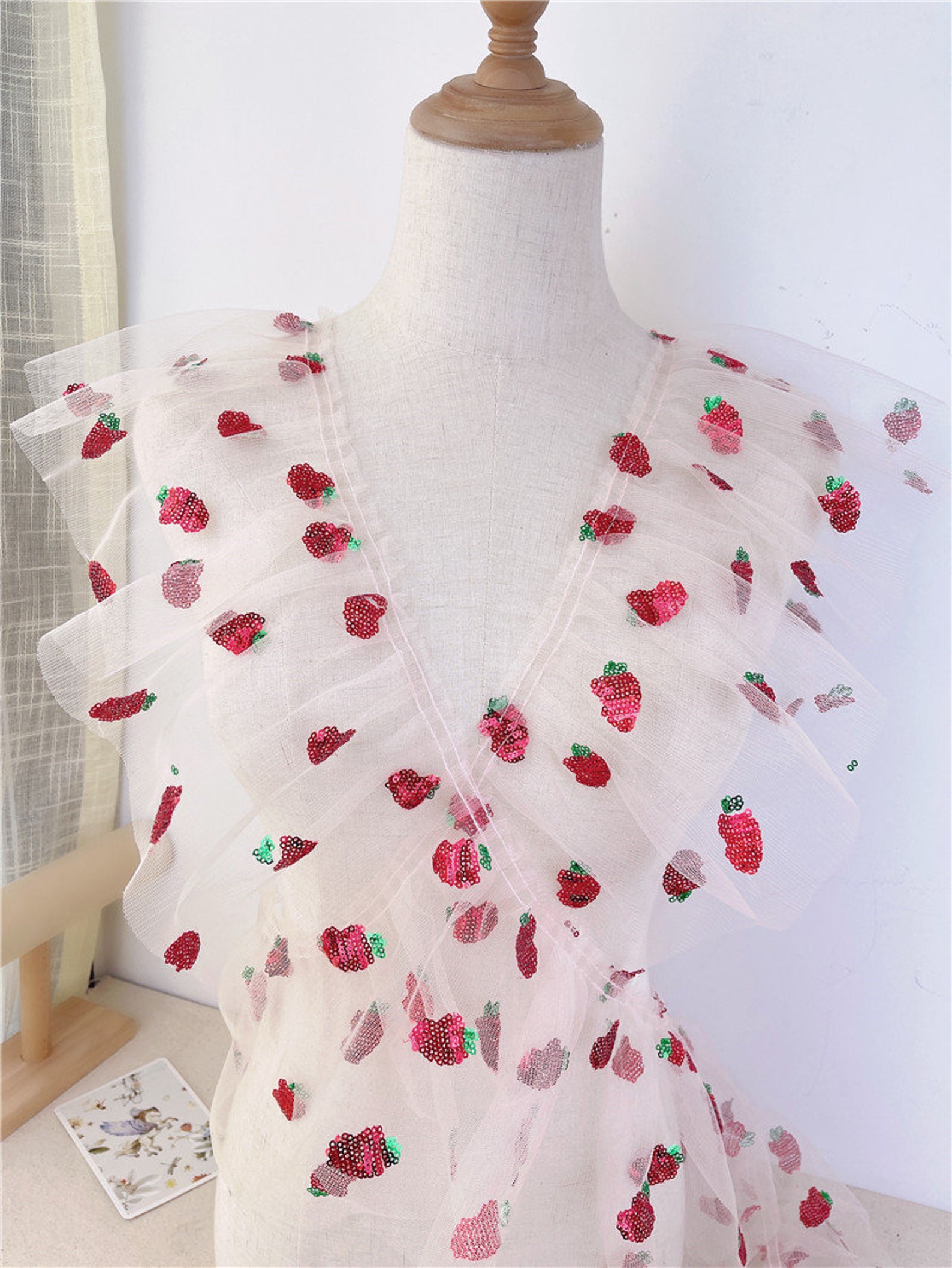 strawberry sequin tulle
