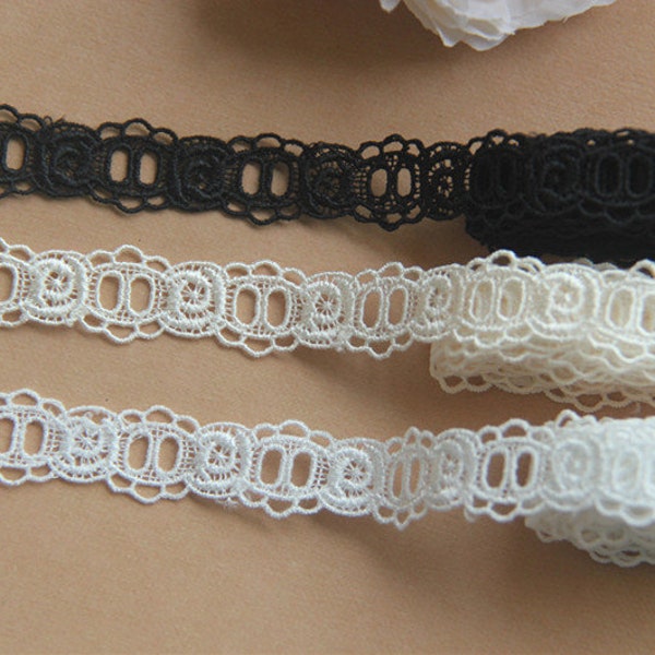 Narrow Venice Hollow out lace Trim, Crochet French style Lace Trim for Bridal, Wedding Supply, Costume Design, Millinery, By 2 Yards