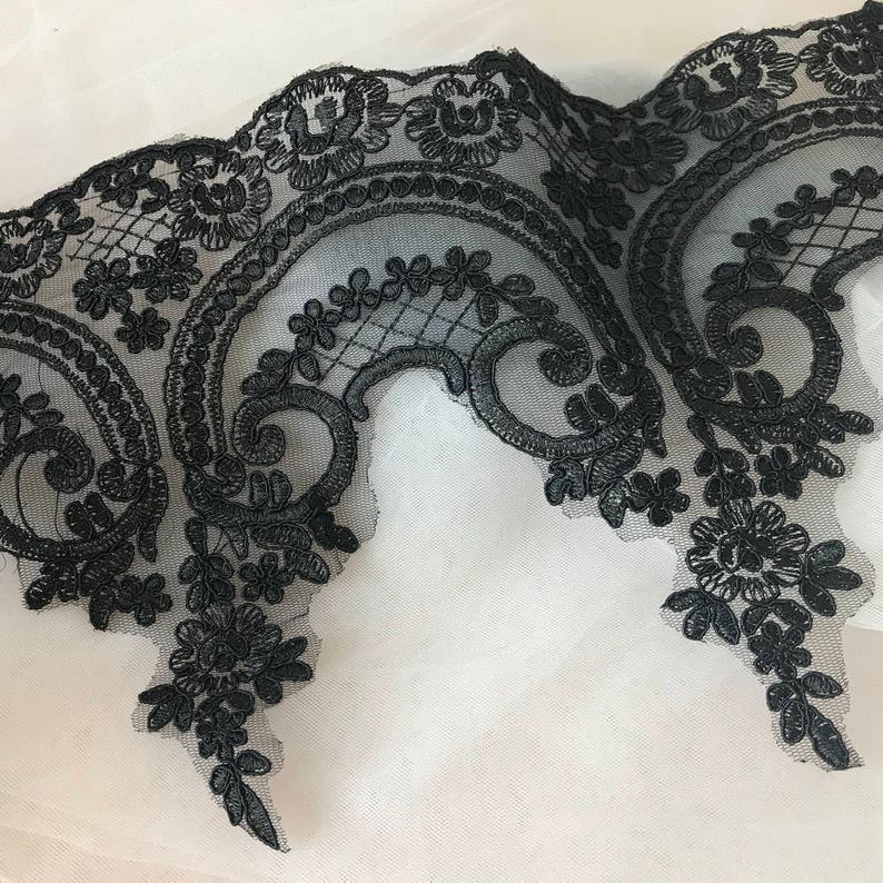 Black Corded Lace Trim Silvano main image 0