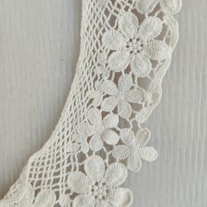 Cotton Collar, Beige Daisy Flower Collar, Collar Appliques, 1 Pair image 7