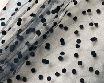 Polka Dot Tulle Lace Fabrics for Vintage Dress, Party Decoration Fabric, Girl dress, Bridal Supplies, by 1 Yard