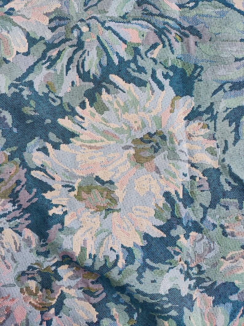 Vintage Floral Jacquard Fabric, Oil Painting Style Flower Venice Fabric, For Boho Dress, Cottagecore Clothing, Coat, Rug, DIY Bag Material image 6