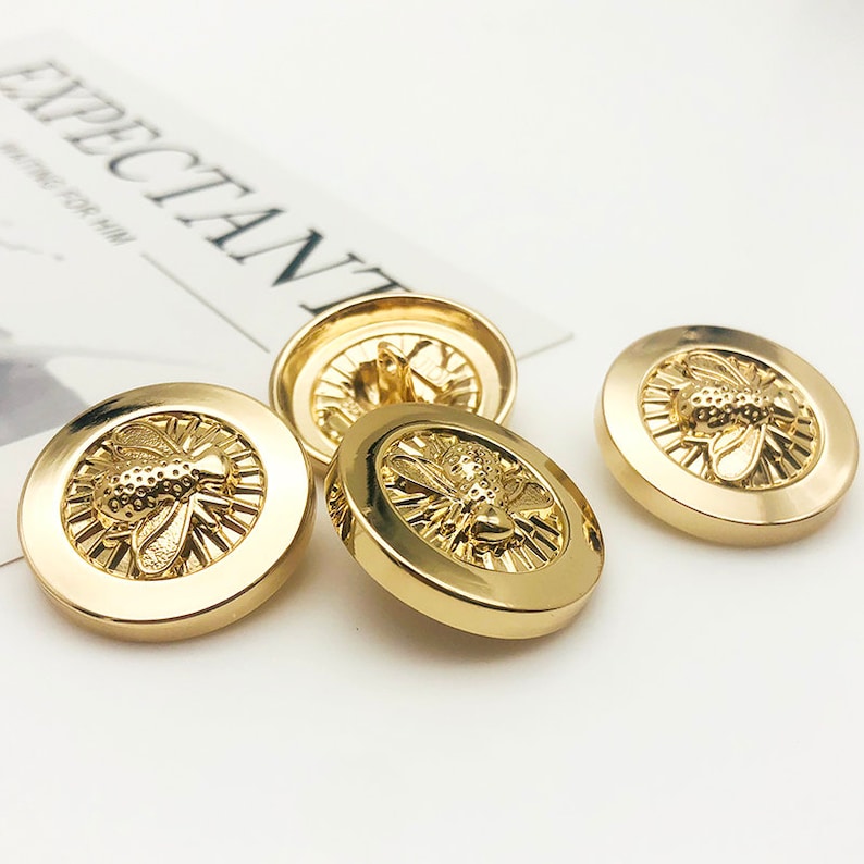 Sewing Button Insect 50 Pcs Lovely Dark Gold Bumblebee Shank Buttons, Round Insect Buttons ...