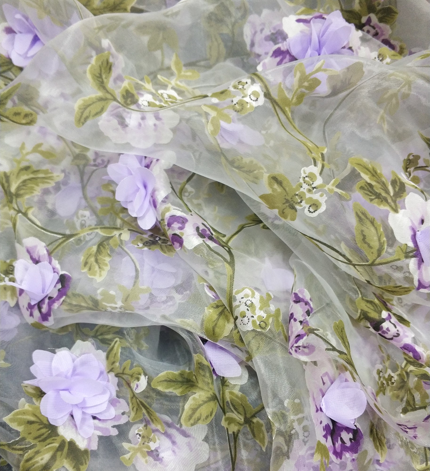 Fabric Flower Bundle Woodland Fairy or Mermaid Inspired Craft Flowers  Nursery or Schoolroom 3D Flower Pack Ribbon, Chiffon, Organza 