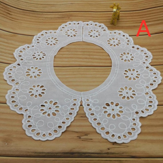 Pure Cotton Lace Collar, Chic Eyelet Floral Lace Collar