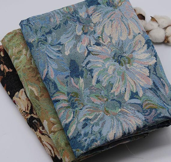 Vintage Floral Jacquard Fabric, Oil Painting Style Flower Venice Fabric, For Boho Dress, Cottagecore Clothing, Coat, Rug, DIY Bag Material