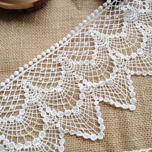 Cotton Crochet Lace, Vintage Cotton Lace, Off White Cotton Fabric, Hollow Out Lace, by 1 yard