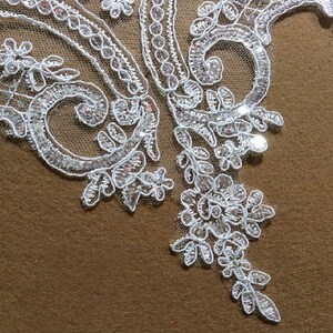 Off White Alencon Lace Trim, Beautiful Sequined Trim, Bridal Veils Lace ...