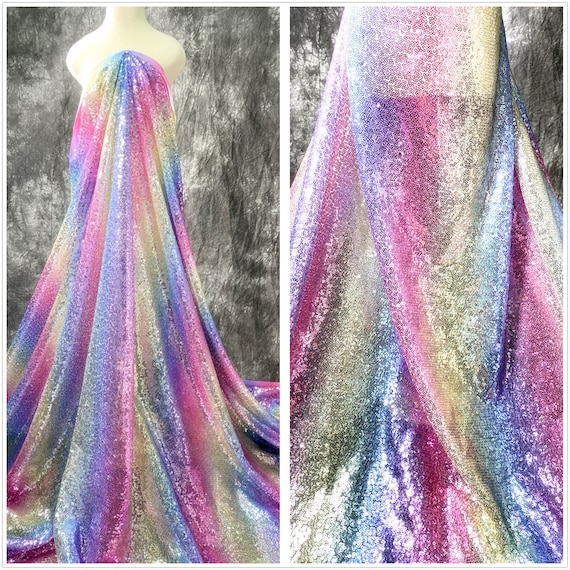 Magnifique tissu de dentelle Ombre Sequins tissu paillette paillette tissu Rainbow Sequins pour robe de mariee Hourt Couture bal par 1 yard Etsy France