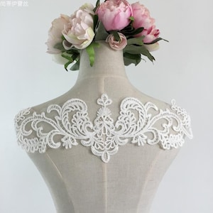 Vintage Style Alencon Lace Applique, Floral lace Patch for DIY Wedding, Prom, Bridal Dress Decor, Costume Design, 1 Piece