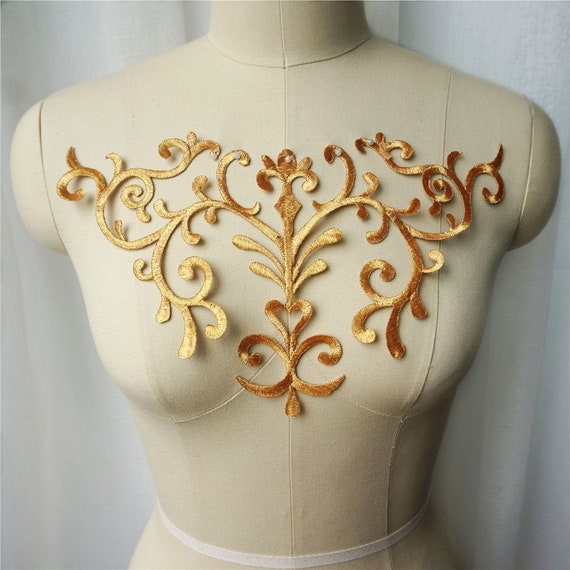 Vintage Gold Venice Lace Applique, High Quality Embroidery Silver Bodice Appliques for Pageant Gown, Party Dress, Evening Prom, Ball, 1 Pcs - Etsy Vintage Gold Venice Lace Applique, High Quality Embroidery Silver Bodice Appliques for Pageant Gown, Party Dress, Evening Prom, Ball, 1 Pcs - Etsy