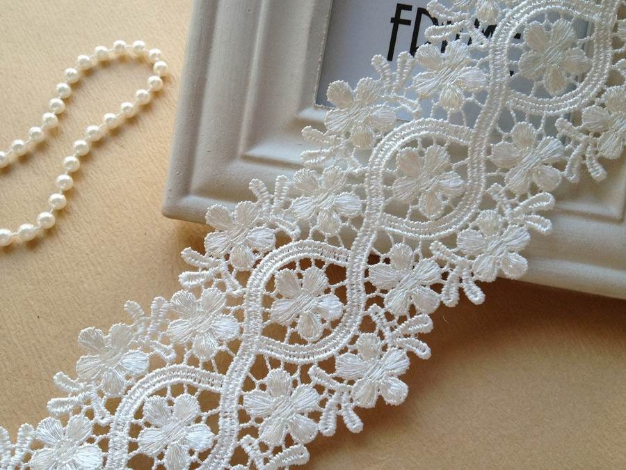 Beautiful Ivory Lace Embroidery Floral Lace Trim Bridal Lace | Etsy