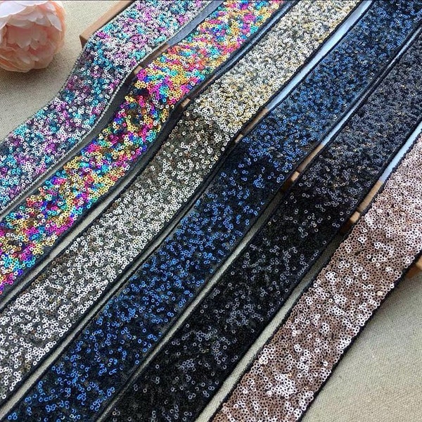 Sequins lace trim, Sequined trimming lace, wedding dress lace, sewing lace trim, sequin belt, sell by 2 yards