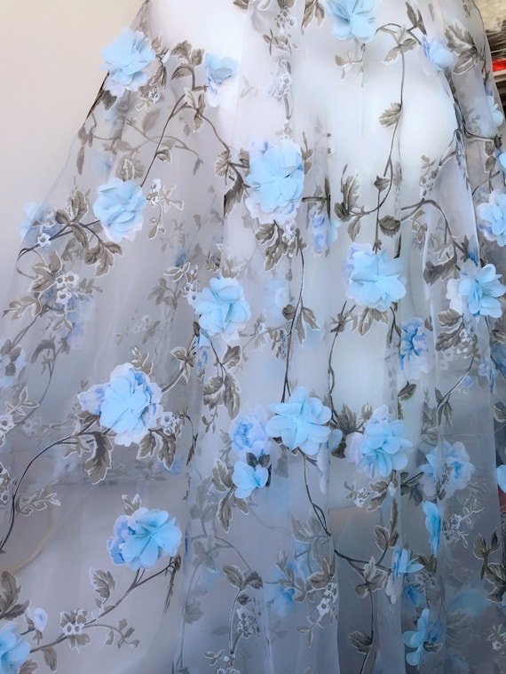 Nastro In Chiffon Ricamato Con Fiori 3D - Largo 5 Cm, Lungo 3 Metri, Per Abiti Da Sposa, Costumi, DIY | Passamaneria Elegante In Stile Vintage
