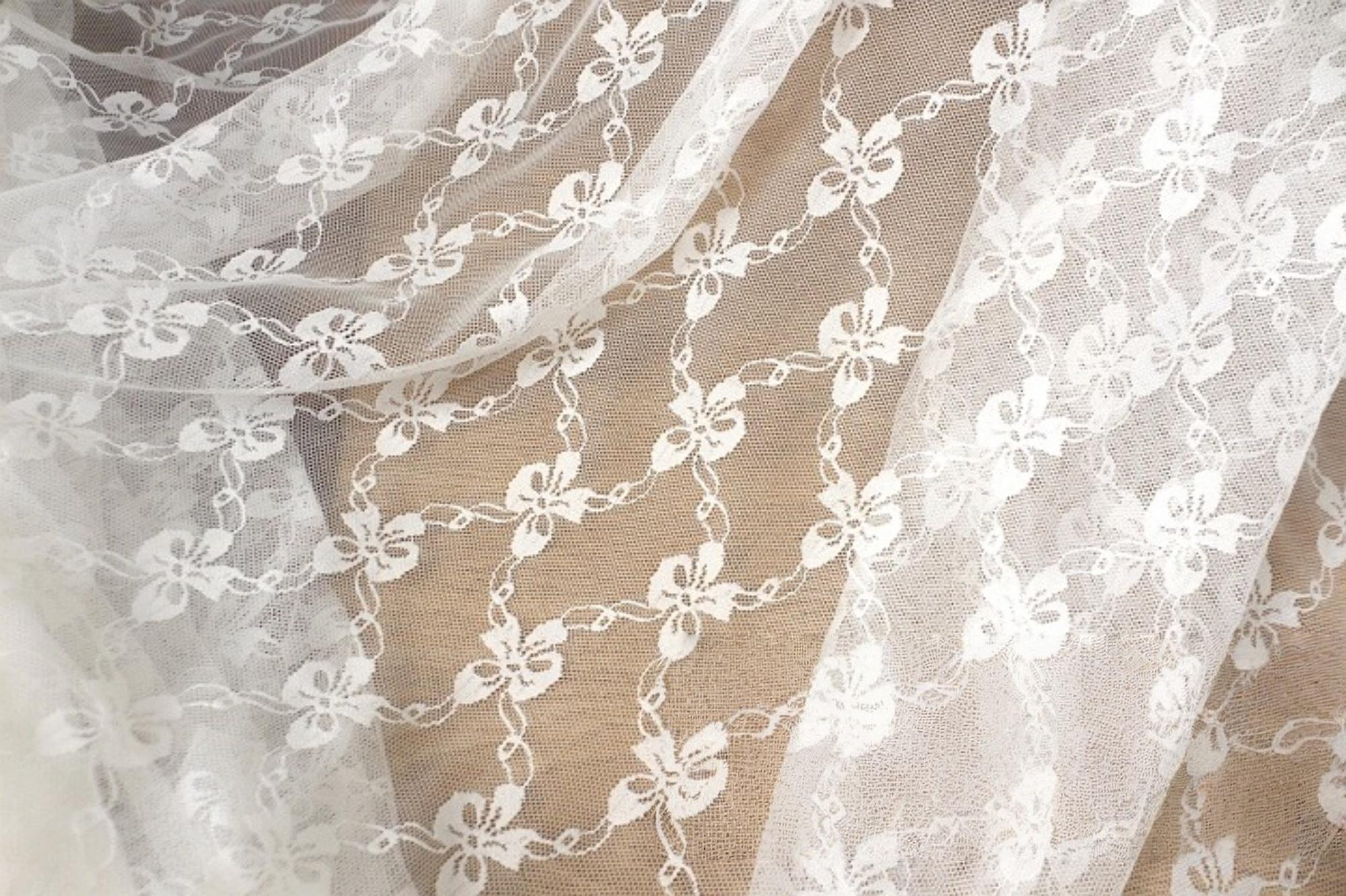 Stretch Bow tulle lace fabric, 2 ways Stretch fabric, Grid fabric for wedding Gloves, tutu dress, Blouse, bridal veil, Doll costume, 1 yard