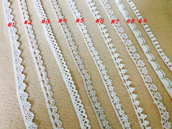 Select 1 pack (14 yards) Lace Trim, Narrow Lace, Crochet Lace Trim, Cotton  Lace Trim,Lace Trim, Gift Wrapping