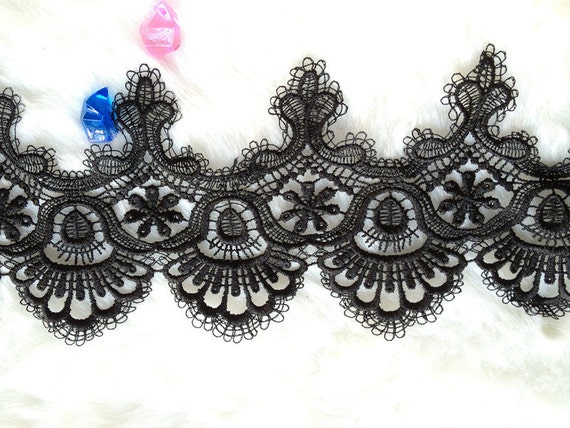 Black venice lace trim on sale by the yard