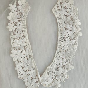 Cotton Collar, Beige Daisy Flower Collar, Collar Appliques, 1 Pair image 5