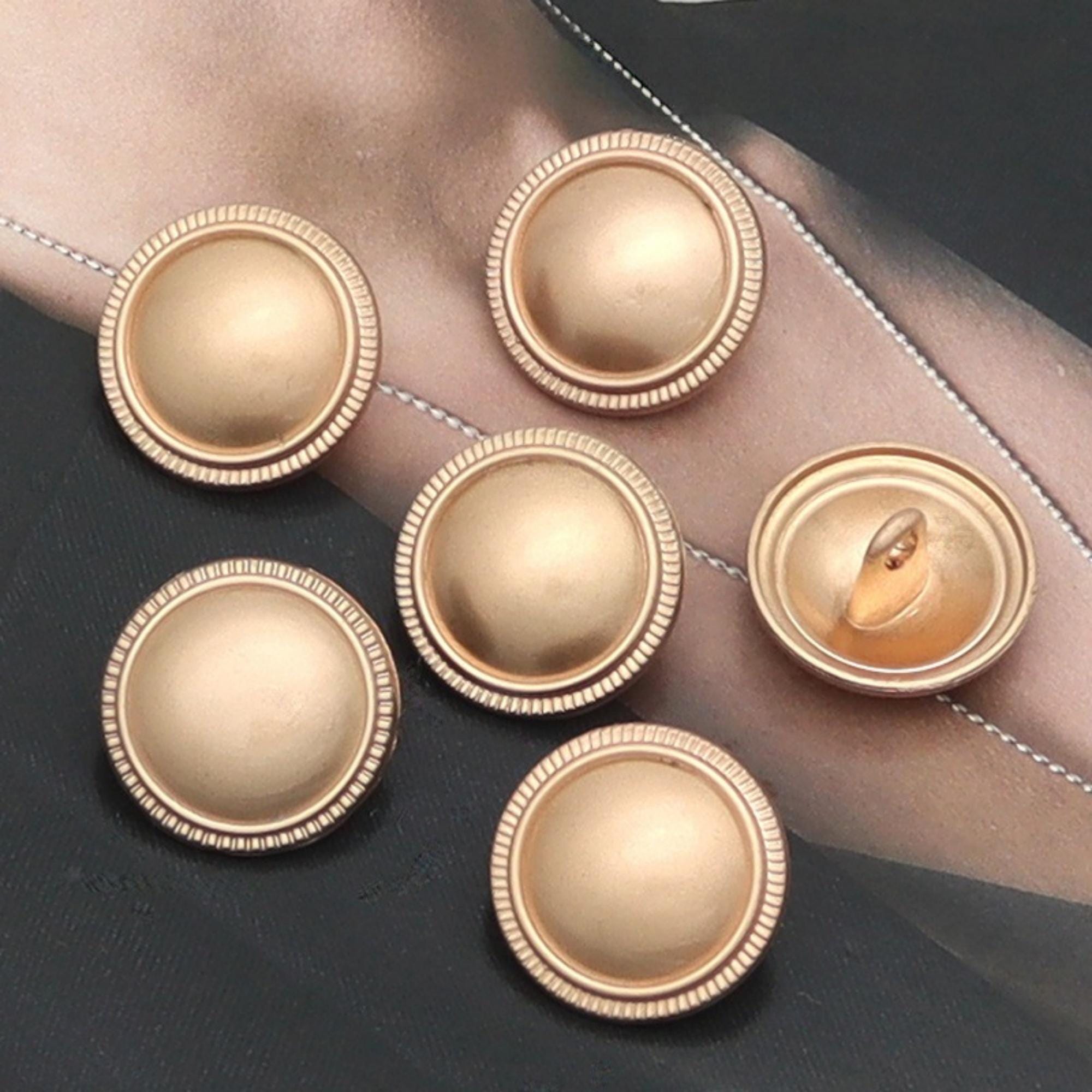 10 Pcs Simple Round Button, Simple Shank Button in Shiny Gold for Skirt ...