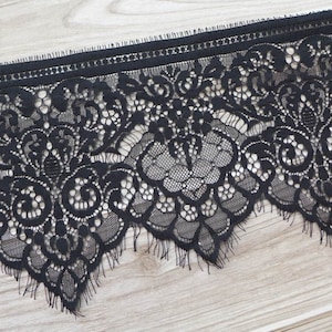 Chantilly Lace Vintage-style Black Lace Trim for Weddings, Shawls, Lace Cuffs, Lingerie, Costumes, 3 Yards