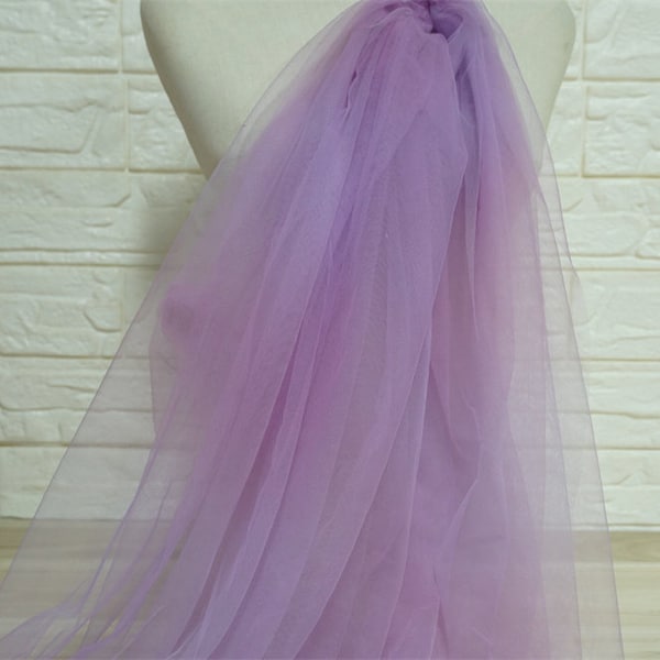 Soft Illusion Ombre Lilac Tulle lace fabric, Airy Gradient tulle For Birthday Dress, Maternity Photography, Bridal Veil, by 1 yard