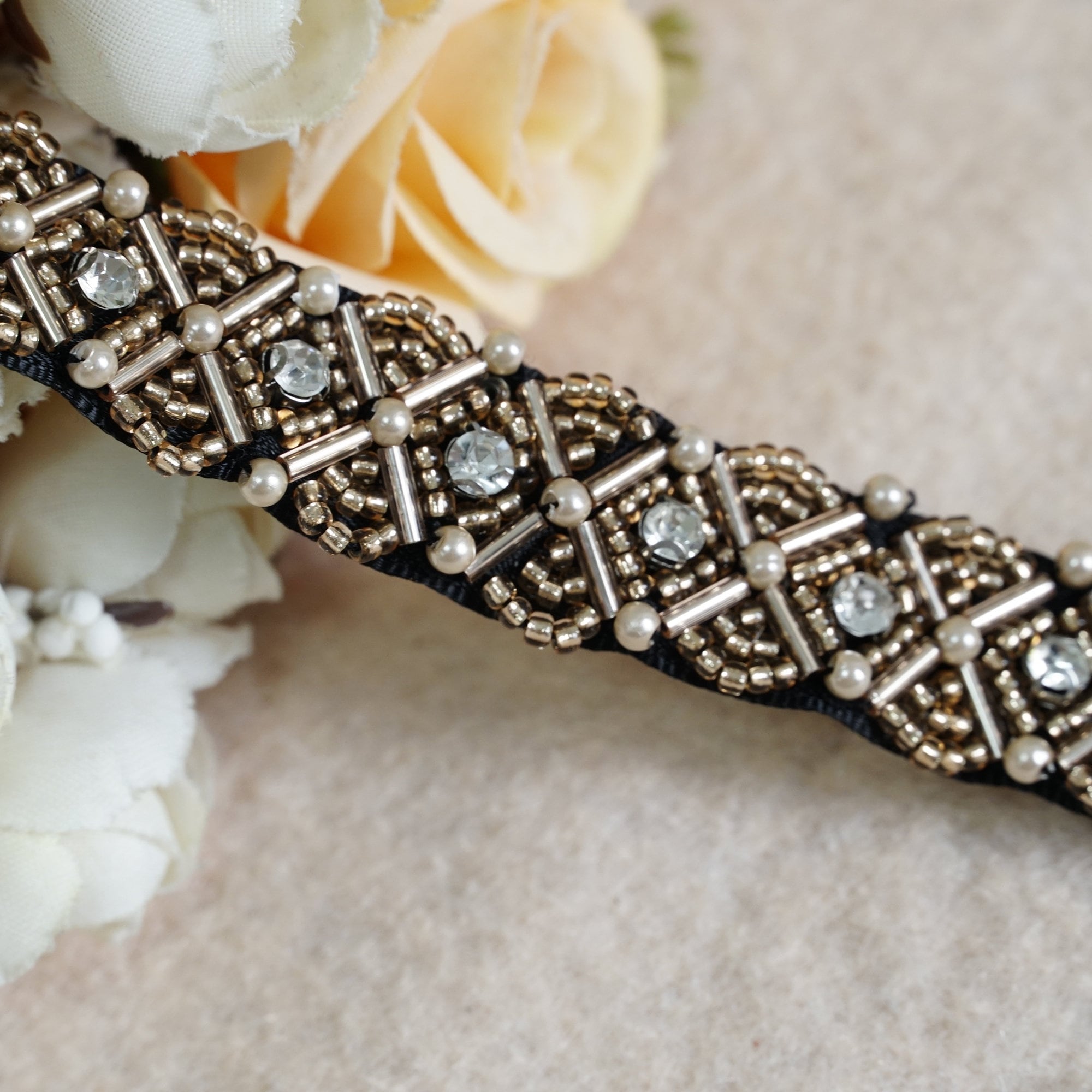 Rhinestones Beaded Ribbon Trim, Beading Bridal Sashes, Wedding Belt ...