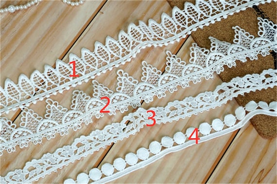 Vintage Lace Trim in off White, Scalloped Edge, Picot Floral Fringe, Leaves  Trim, Patchwork Cotton Material Ribbon, Narrow Trim, 3 Yards -  Sweden