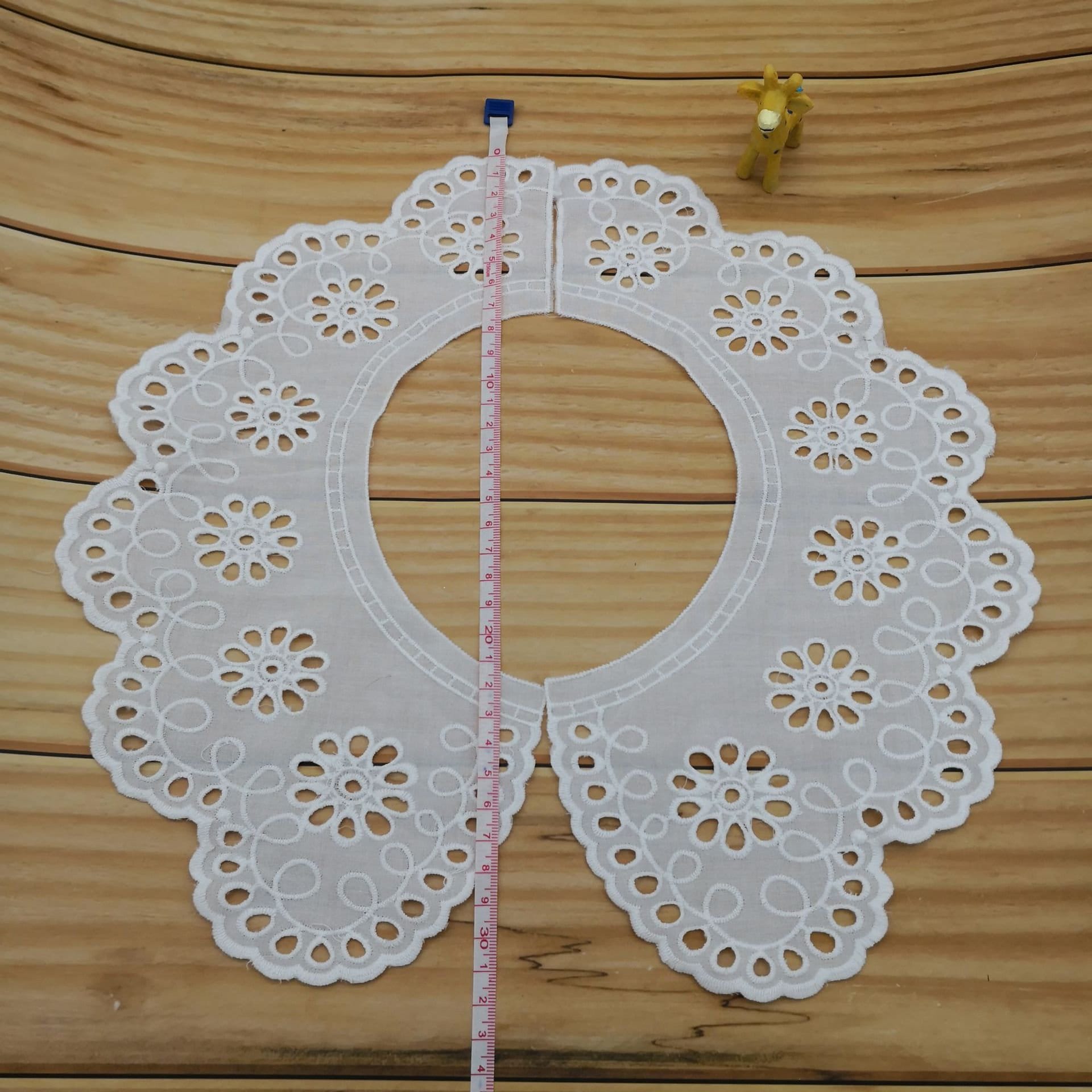 Pure Cotton Lace Collar, Chic Eyelet Floral Lace Collar