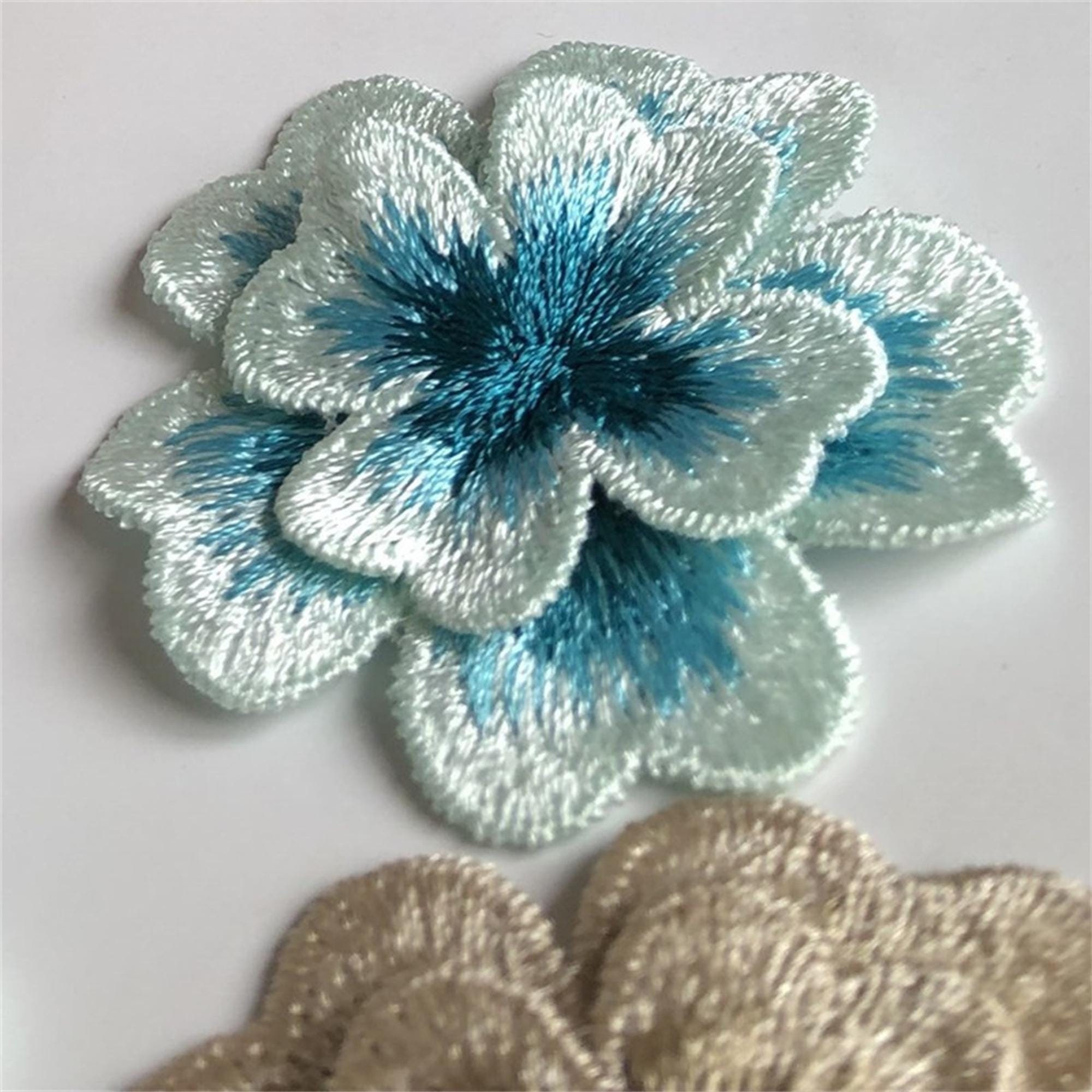 2 Tones 3D Plum Flowers Lace Applique, Embroidery Bodice applique for Wedding Gown, Costume Design, Flower Girl