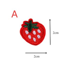 Sweet Strawberry Applique, Lovely Small Strawberry lace patch, Sew on / Iron on Patch For Tote Bag, Baby Dress, Pants, Denim jacket Supply A