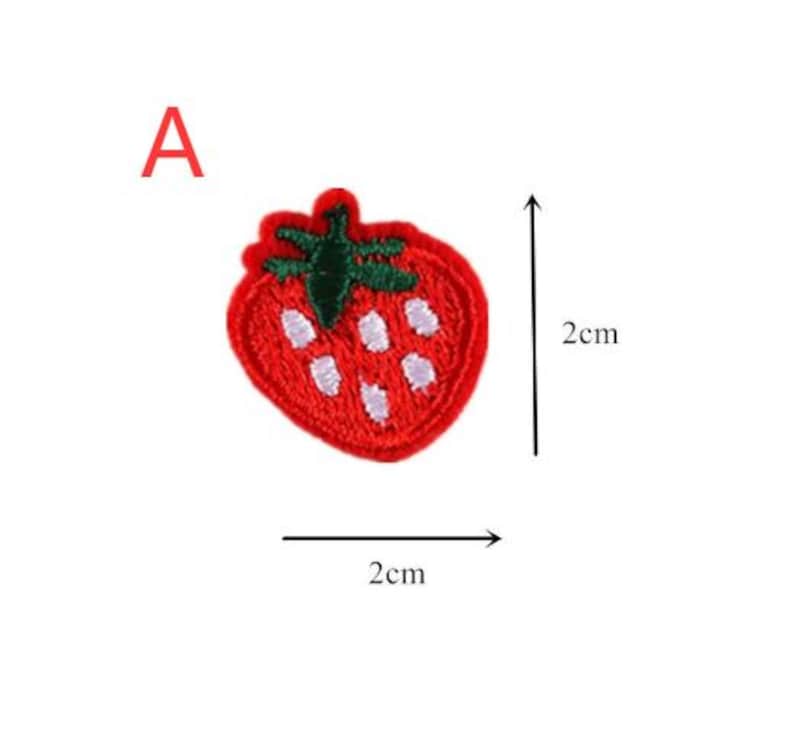 Sweet Strawberry Applique, Lovely Small Strawberry lace patch, Sew on / Iron on Patch For Tote Bag, Baby Dress, Pants, Denim jacket Supply A
