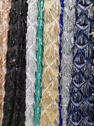 Lauthen.S Frange Di Paillettes 9,8 M: Per Abiti Latini, Costumi E Decorazioni Fai Da Te
