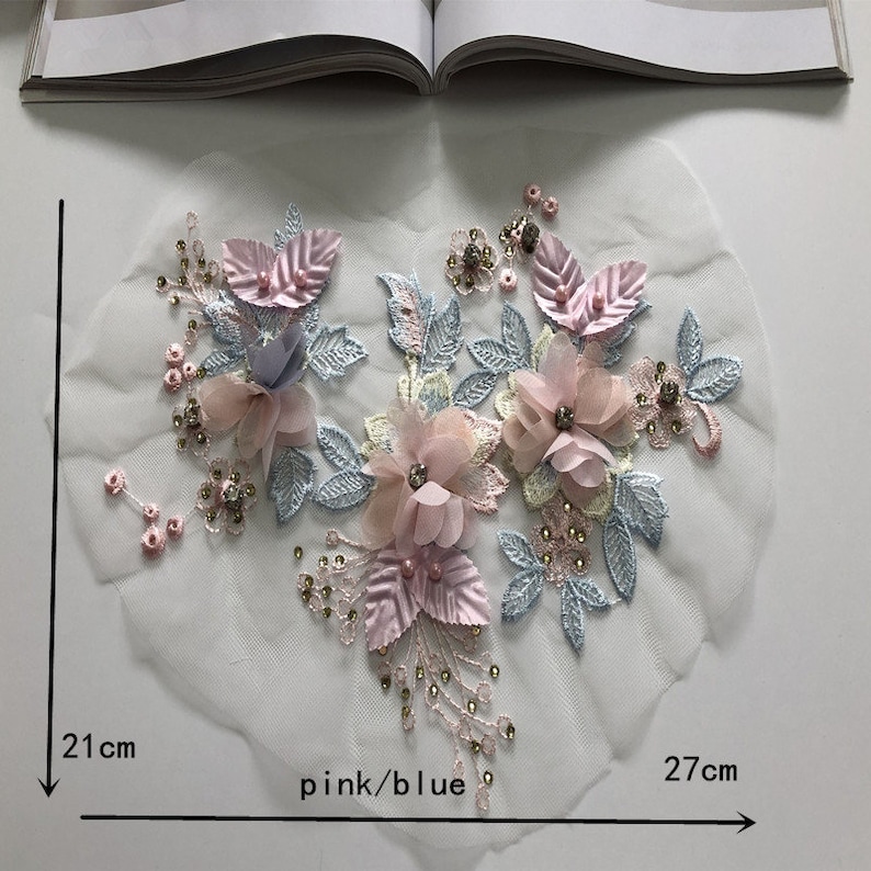 3D Chiffon Flower Lace Applique Fairy Bodice Applique for Etsy