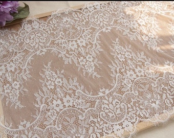 Chantilly Lace Style Wider Off White for Bridal Veil, Wedding Gown, Bridal Dress, by 3 Yards