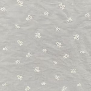 Small Petals Embroidery Cotton Lace fabric in Off white, Flowers Cotton Fabric For Curtain, Blouse,  Baby Dress, Doll Custom, by 1 yard