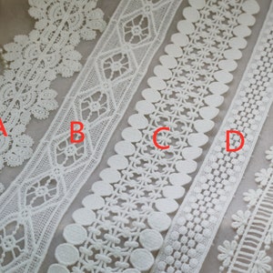 Gorgeous Cotton Floral tulle lace trim, Insertion lace trim For Lace Top, Bridal Dress Dec, Doll Dress, Clothing Hem, Garment, by 2 yards