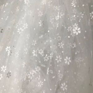 Soft Tulle Lace Fabric Off white Snowflake Tulle Fabric for Bridal Veils, Tutu Dress, Party Decor, By 1 Yard