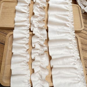 Beige Pleated Cotton Trim, Ruffled cotton trim, Frill trimming cotton For DIY Accessory Costume, Dress hem, garment, 1 yard