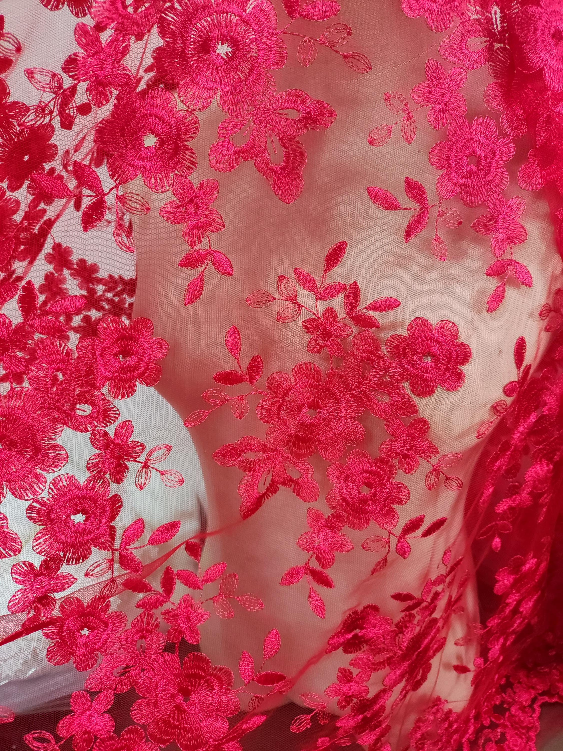 chinese dress ladies Amazon.com: Exquisite Red Bridal Lace Fabric by 1 Yard Rhinestone Beaded  Tulle 3D Flower Wedding Lace for Gown,Dress 51 inches Width main image 1