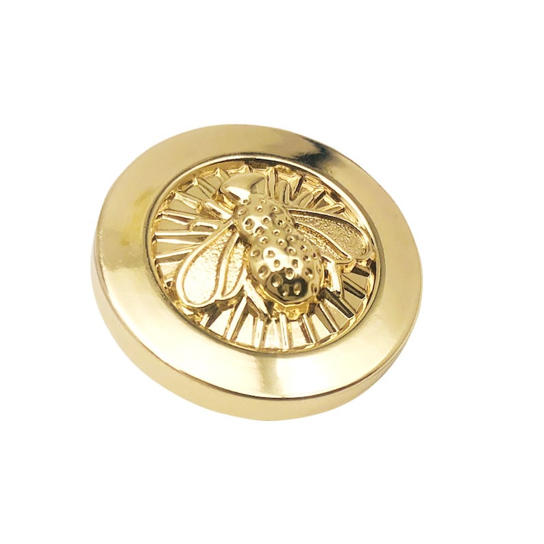 50 Pcs Lovely Dark Gold Bumblebee Shank Buttons, Round Insect Buttons ...