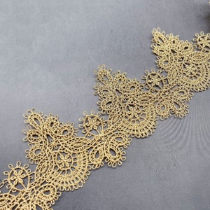 Vintage Gold Lace Trim, Delicate gold Trim For Veil border,  Cosplay, Curtain, Princess Crown, DIY Crafts, Houte Couture