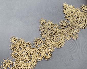 Vintage Gold Lace Trim, Delicate gold Trim For Veil border,  Cosplay, Curtain, Princess Crown, DIY Crafts, Houte Couture