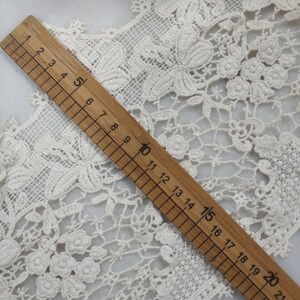 Wider Cotton Lace in Beige, Antique style Lace, Ecru Cotton Lace, Floral cotton trim for Wedding supply, DIY Crafts, By 1 yard image 9