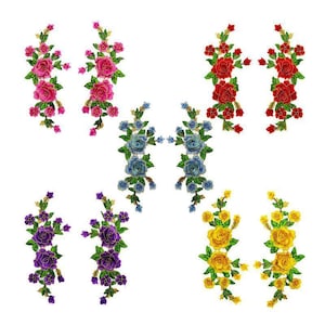 Parche bordado en 3D con forma de flor de peonía, exquisito aplique floral con forma de hoja, parche para vestido de gala, aplique para cheongsam, parche para blusas y abrigos.