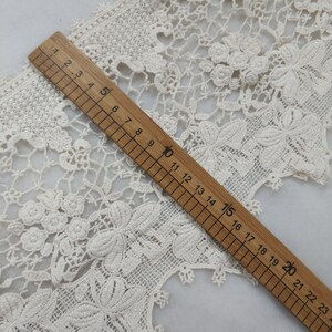 Wider Cotton Lace in Beige, Antique style Lace, Ecru Cotton Lace, Floral cotton trim for Wedding supply, DIY Crafts, By 1 yard image 7