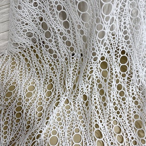 Venice Guipure Lace Fabric in off White, Unique Hollow Out Crochet ...