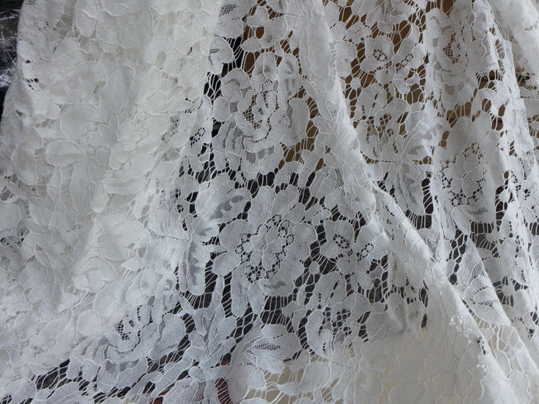 Gorgeous Alencon Lace Wedding Dress Fabric in off White for - Etsy