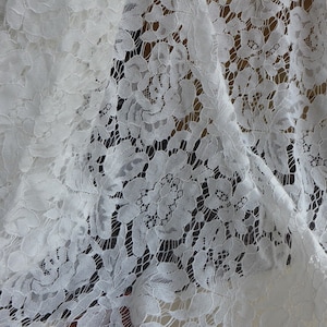 Gorgeous Alencon Lace Wedding Dress Fabric in Off white for Bridal, Wedding Garments, Clothing, By 1 Yard